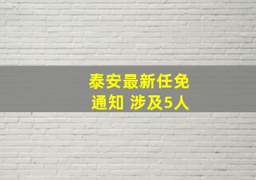 泰安最新任免通知 涉及5人